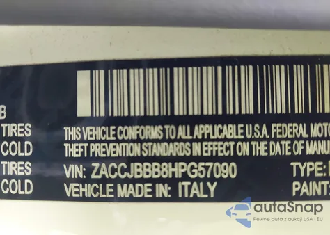 2017 Jeep Renegade Latitude 4X4 z USA, uszkodzony, nr VIN ZACCJBBB8HPG57090